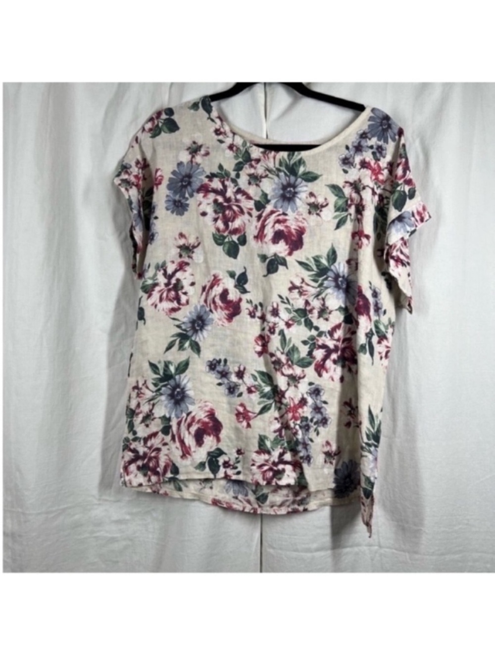 Bellambra 100% linen romantic floral blouse Cottagecore prairie